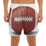 American Football Ball Print Men's Split Running Shorts