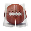 American Football Ball Print Men's Athletic Shorts