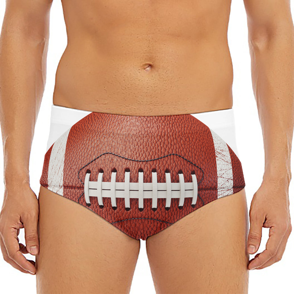 American Football Ball Print Men's Triangle Swim Briefs