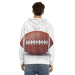 American Football Ball Print Men's Velvet Pullover Hoodie