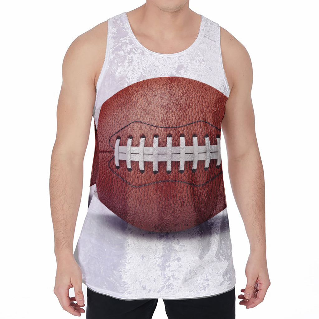 American Football Ball Print Men's Velvet Tank Top