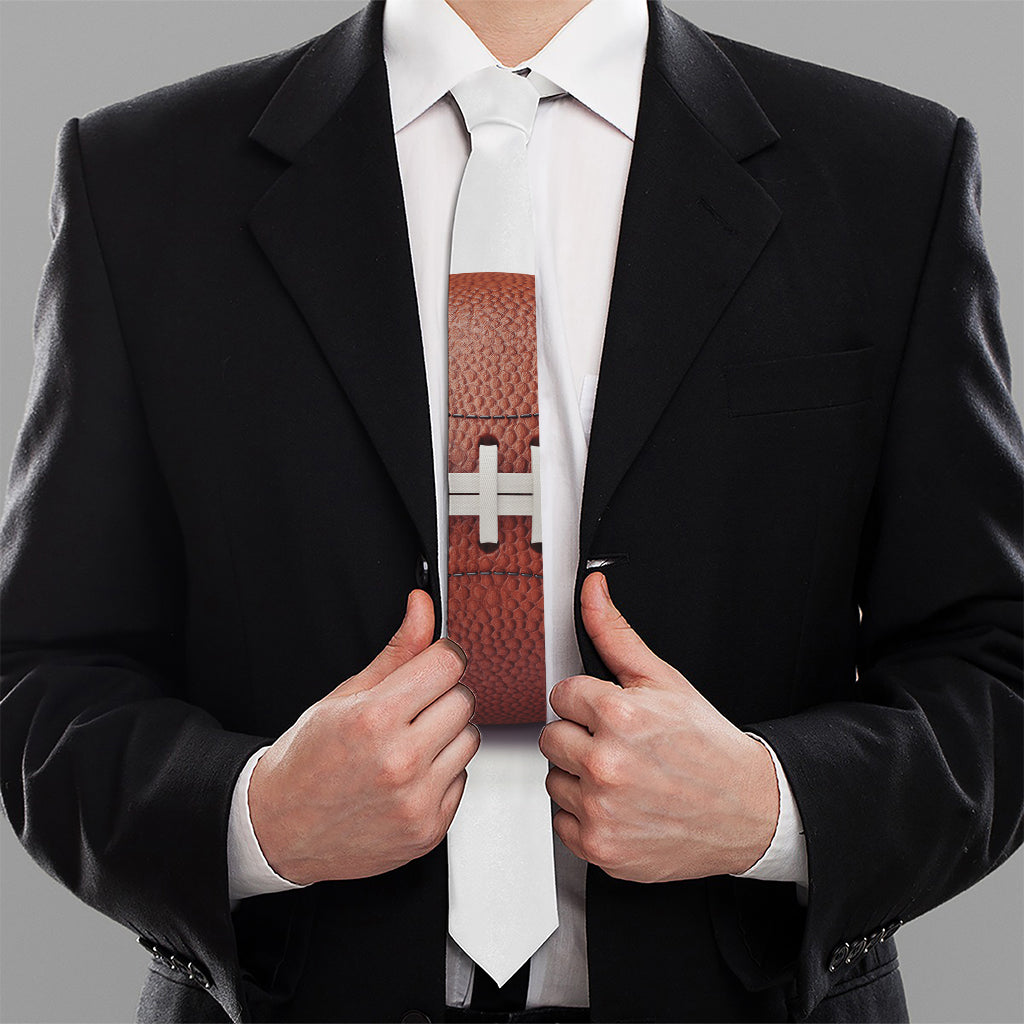 American Football Ball Print Necktie