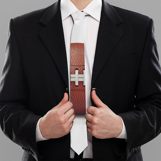 American Football Ball Print Necktie