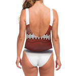 American Football Ball Print One Piece Swimsuit