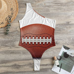 American Football Ball Print One Shoulder Bodysuit