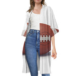 American Football Ball Print Open Front Beach Cover Up