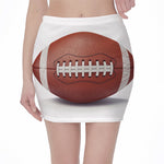 American Football Ball Print Pencil Mini Skirt