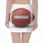 American Football Ball Print Pencil Mini Skirt
