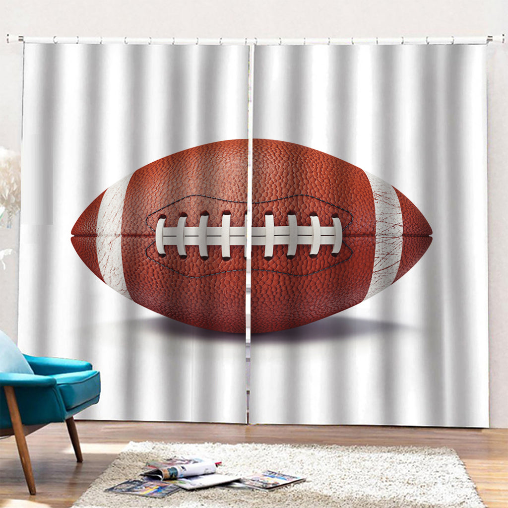 American Football Ball Print Pencil Pleat Curtains