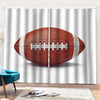 American Football Ball Print Pencil Pleat Curtains