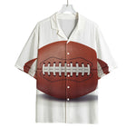 American Football Ball Print Rayon Hawaiian Shirt