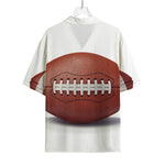 American Football Ball Print Rayon Hawaiian Shirt