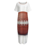 American Football Ball Print Short Sleeve Long Nightdress