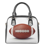 American Football Ball Print Shoulder Handbag