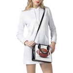 American Football Ball Print Shoulder Handbag
