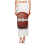 American Football Ball Print Side Slit Maxi Skirt