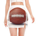 American Football Ball Print Side Slit Mini Skirt