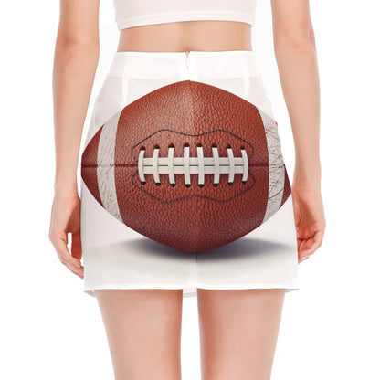 American Football Ball Print Side Slit Mini Skirt