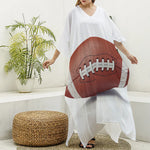 American Football Ball Print Silk V-Neck Kaftan Dress