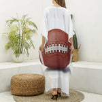 American Football Ball Print Silk V-Neck Kaftan Dress