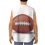 American Football Ball Print Sleeveless Baseball Jersey