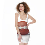 American Football Ball Print Sleeveless Bodycon Dress
