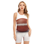American Football Ball Print Sleeveless One Piece Swimsuit
