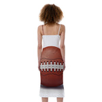 American Football Ball Print Slim Fit Midi Cami Dress