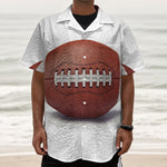 American Football Ball Print Textured Short Sleeve Shirt