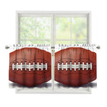 American Football Ball Print Tier Curtains