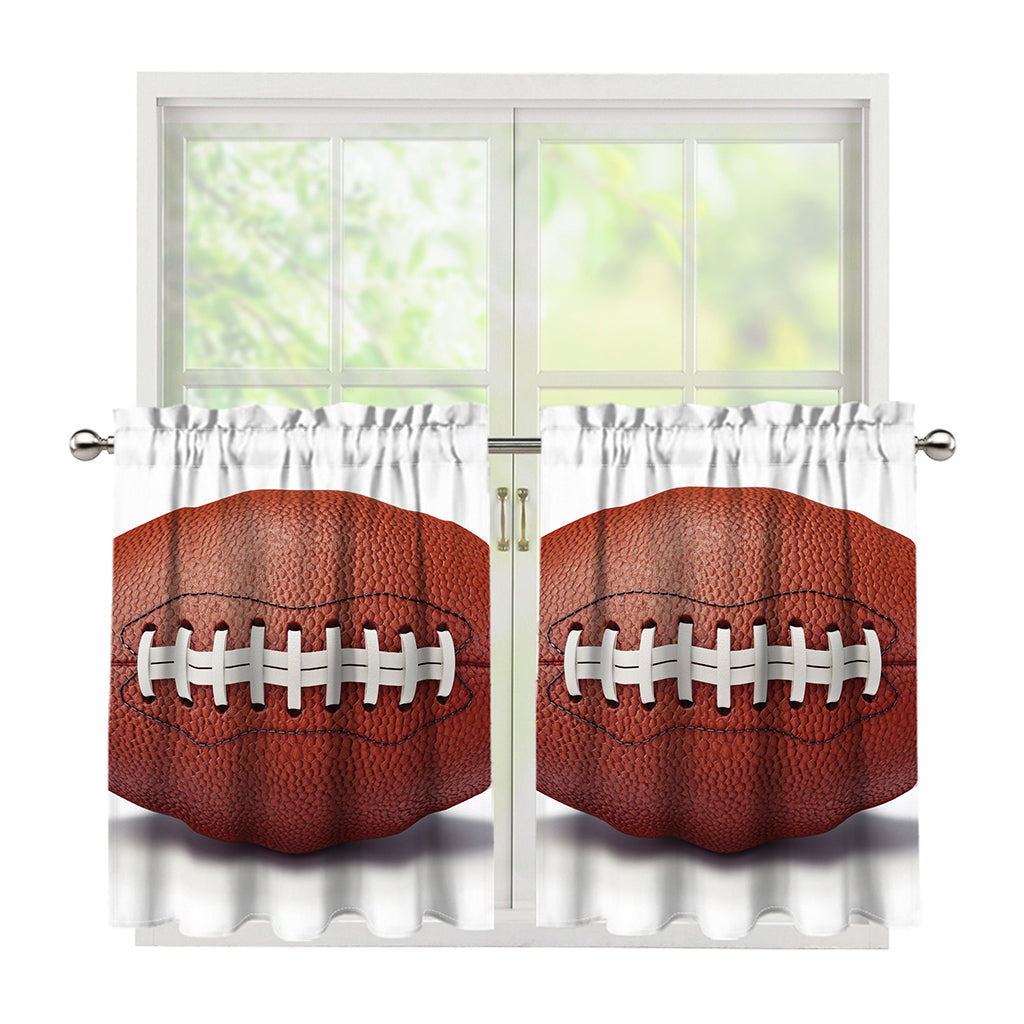 American Football Ball Print Tier Curtains