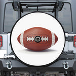 American Football Ball Print Tire Cover With Camera Hole