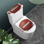 American Football Ball Print Toilet Lid And Tank Cover Set