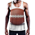 American Football Ball Print Men's Workout Tank Top