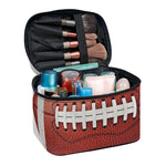 American Football Ball Print Travel Makeup Bag