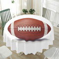 American Football Ball Print Waterproof Round Tablecloth