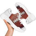 American Football Ball Print White Chunky Shoes