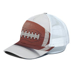 American Football Ball Print White Mesh Trucker Cap
