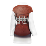 American Football Ball Print Women's Bathrobe