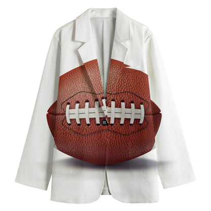 American Football Ball Print Women's Blazer