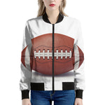 American Football Ball Print Women's Bomber Jacket