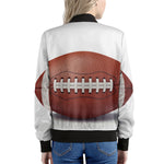 American Football Ball Print Women's Bomber Jacket