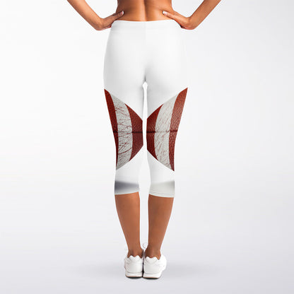American Football Ball Print Women's Capri Leggings