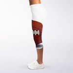 American Football Ball Print Women's Capri Leggings