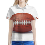 American Football Ball Print Women's Polo Shirt