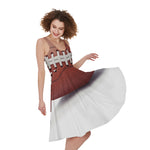 American Football Ball Print Women's Sleeveless Dress