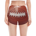 American Football Ball Print Women's Split Running Shorts