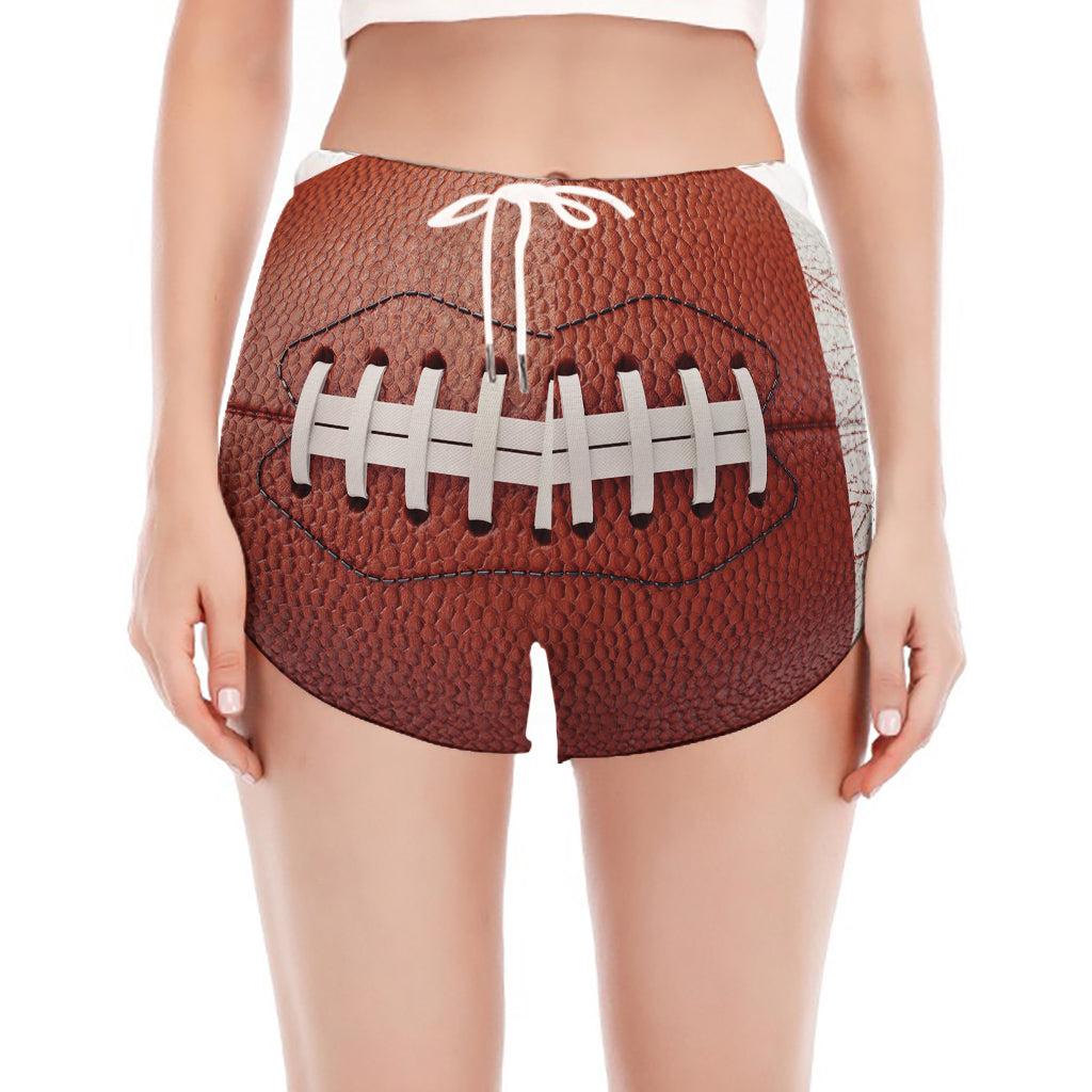 American Football Ball Print Women's Split Running Shorts