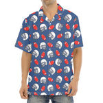 American Football Pattern Print Aloha Shirt
