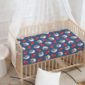 American Football Pattern Print Baby Crib Sheet